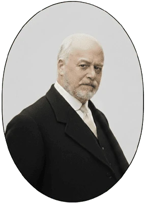 Cliquez pour agrandir la photographie ou le plan Portrait de Domènec Balet i Nadal (1844-1915), maître d'œuvre barcelonais et auteur de la Casa Pere Llibre, en costume sombre, chemise blanche et cravate (photographie restaurée par IA)