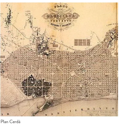 Clic per ampliar fotografia o plànol Plànol original del Pla Cerdà (1859) per a la reforma i eixample de Barcelona