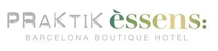 Logotip de l'Hotel Praktik Èssens, ubicat des del 2019 a l'edifici de la Casa Pere Llibre