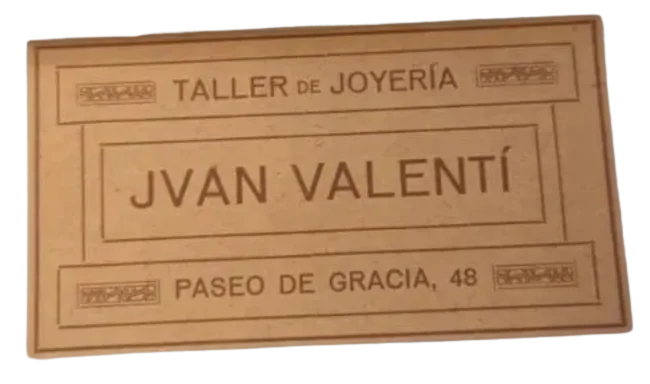Clic per ampliar fotografia o plànol Targeta comercial històrica de Valentí al Passeig de Gràcia, núm. 48 de Barcelona